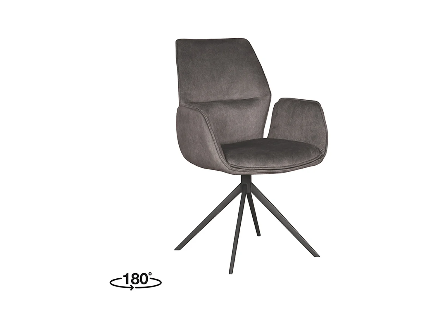 Chaise de salle à manger Mellow - Anthracite - Cosmo - 63 x 58 cm - lot de 2