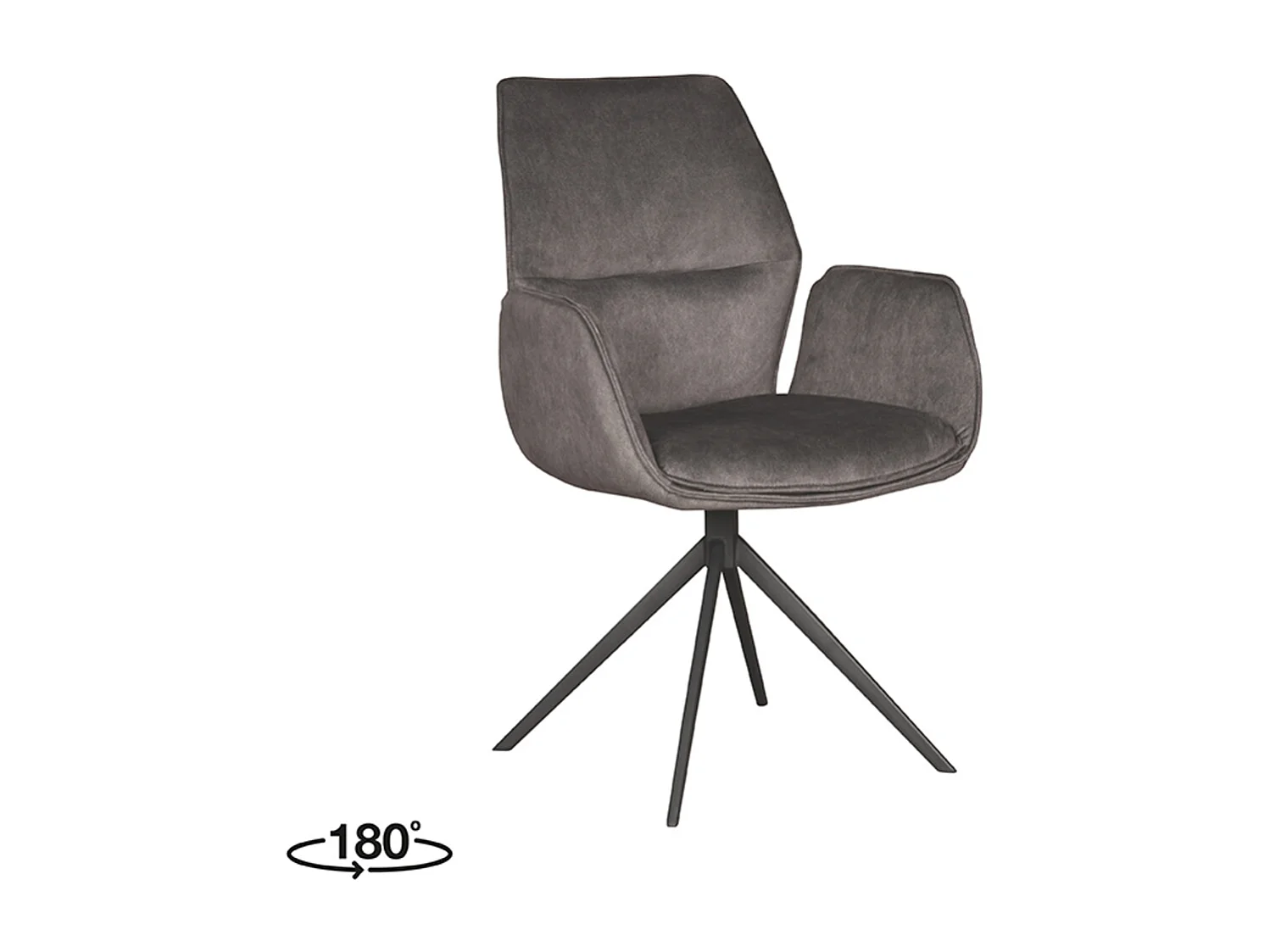 Silla de comedor Mellow - Antracita - Cosmo - 63 x 58 cm - juego de 2