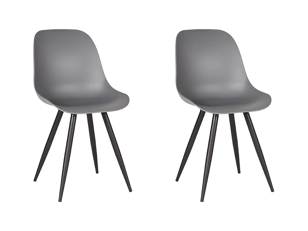 Chaise de salle à manger Monza - Anthracite - Plastique - lot de 2