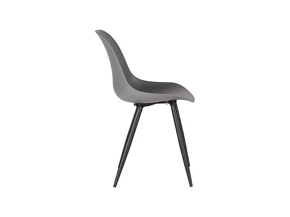 Chaise de salle à manger Monza - Anthracite - Plastique - lot de 2
