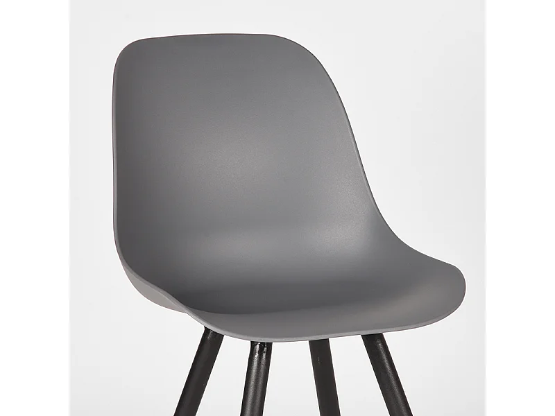 Chaise de salle à manger Monza - Anthracite - Plastique - lot de 2