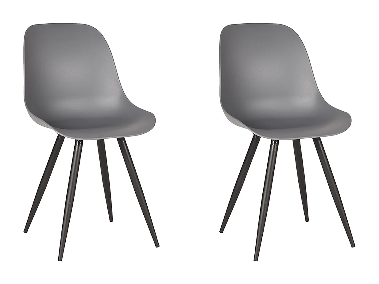Eetkamerstoel Monza - Antraciet - Kunststof - set van 2