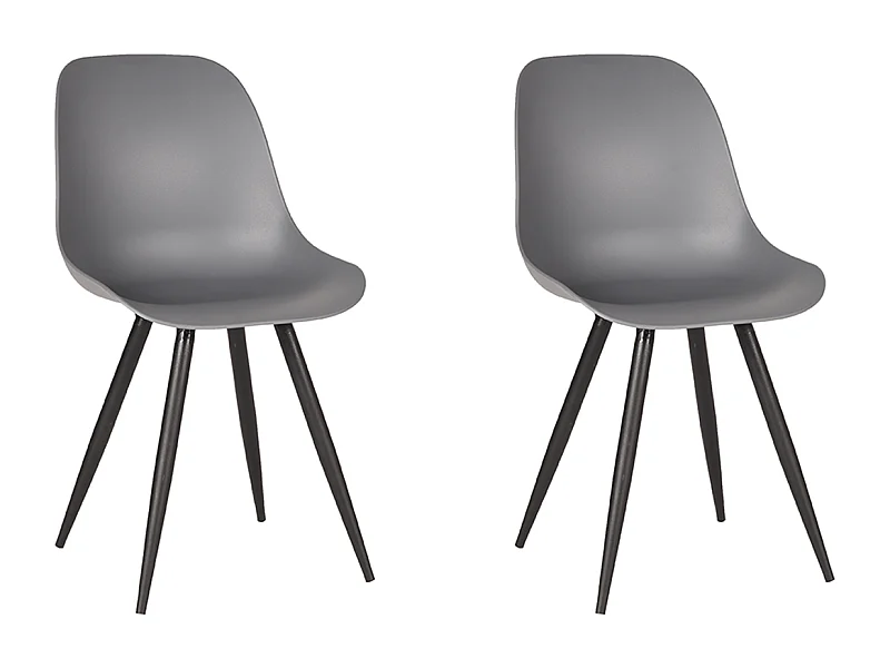 Silla de comedor Monza - Antracita - Plástico - juego de 2