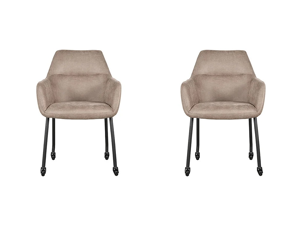 Esszimmerstuhl Lenny - Taupe - Micro Suede - 2er-Set