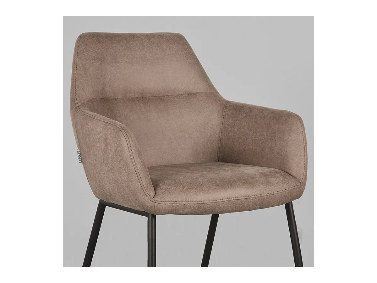 Esszimmerstuhl Lenny - Taupe - Micro Suede - 2er-Set