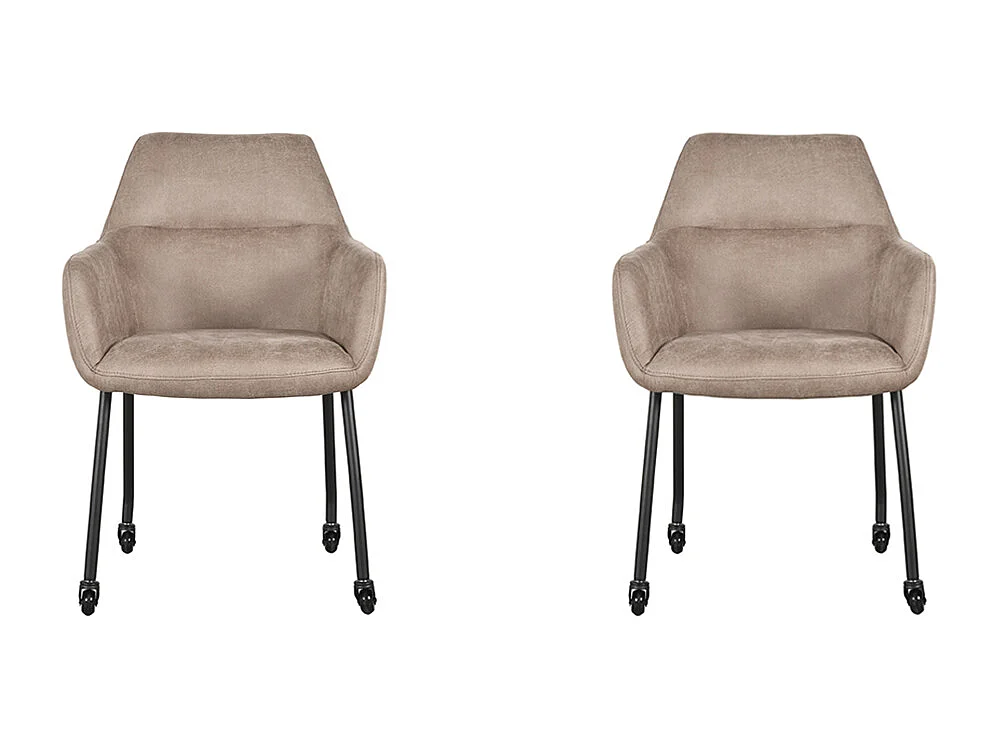 Chaise de salle à manger Lenny - Taupe - Micro Suede - lot de 2