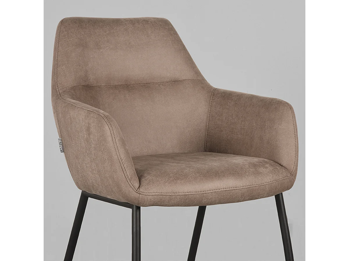 Chaise de salle à manger Lenny - Taupe - Micro Suede - lot de 2