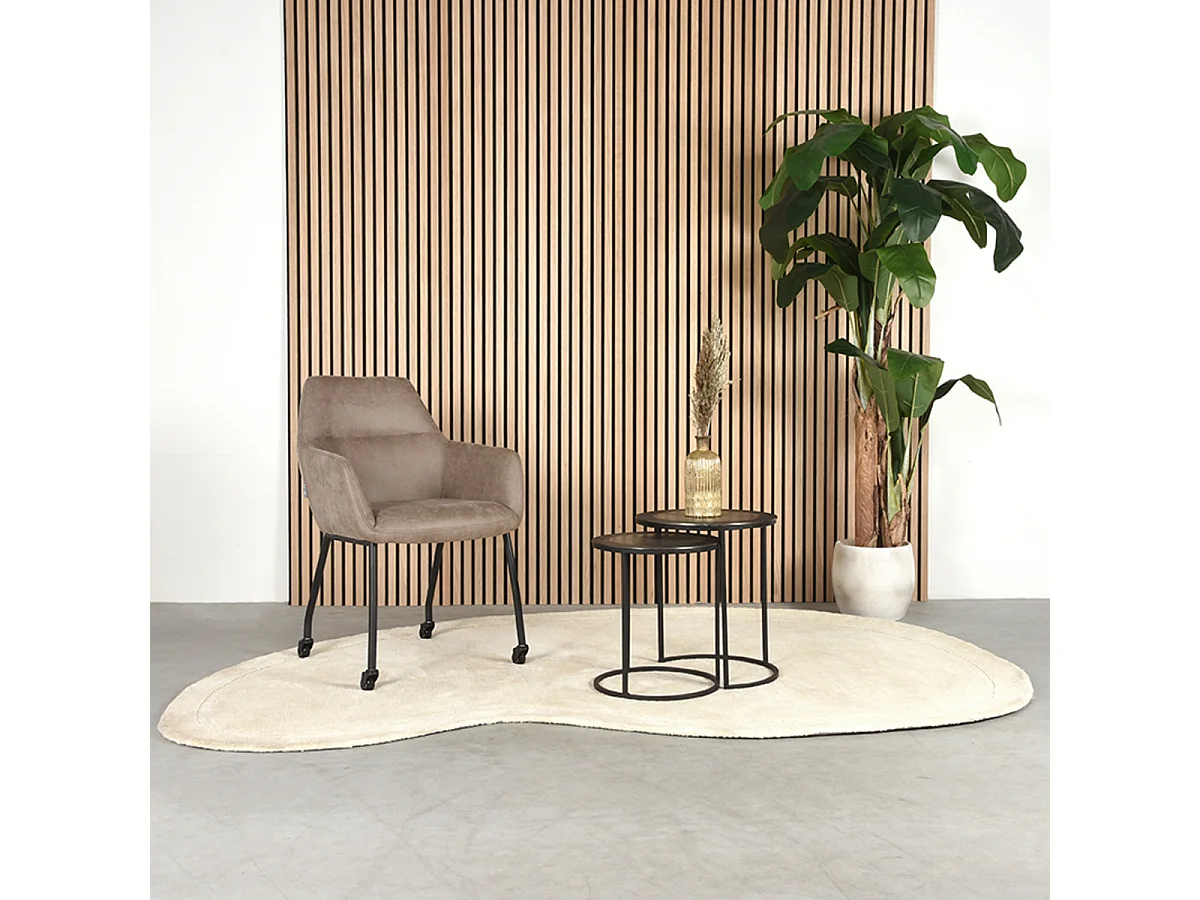 Chaise de salle à manger Lenny - Taupe - Micro Suede - lot de 2