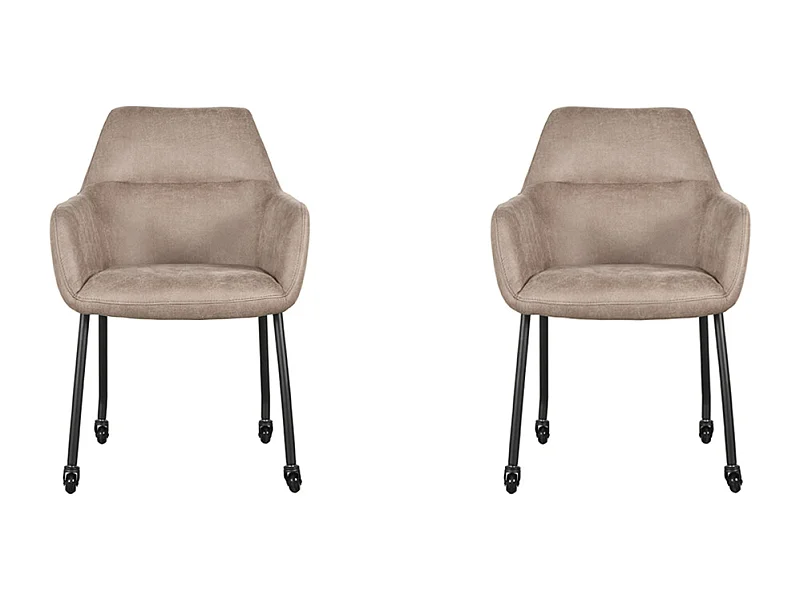 Chaise de salle à manger Lenny - Taupe - Micro Suede - lot de 2