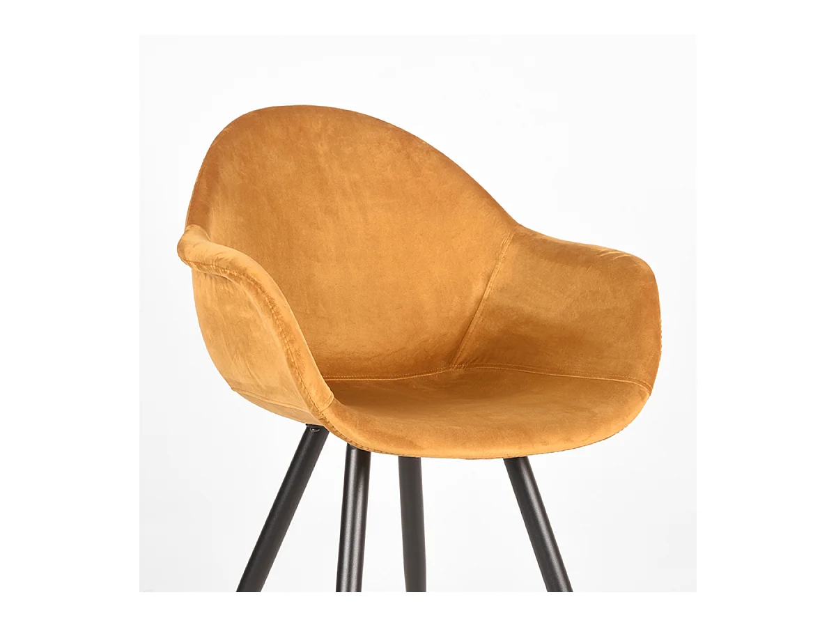 Eetkamerstoel Forli - Oker - Fluweel - set van 2
