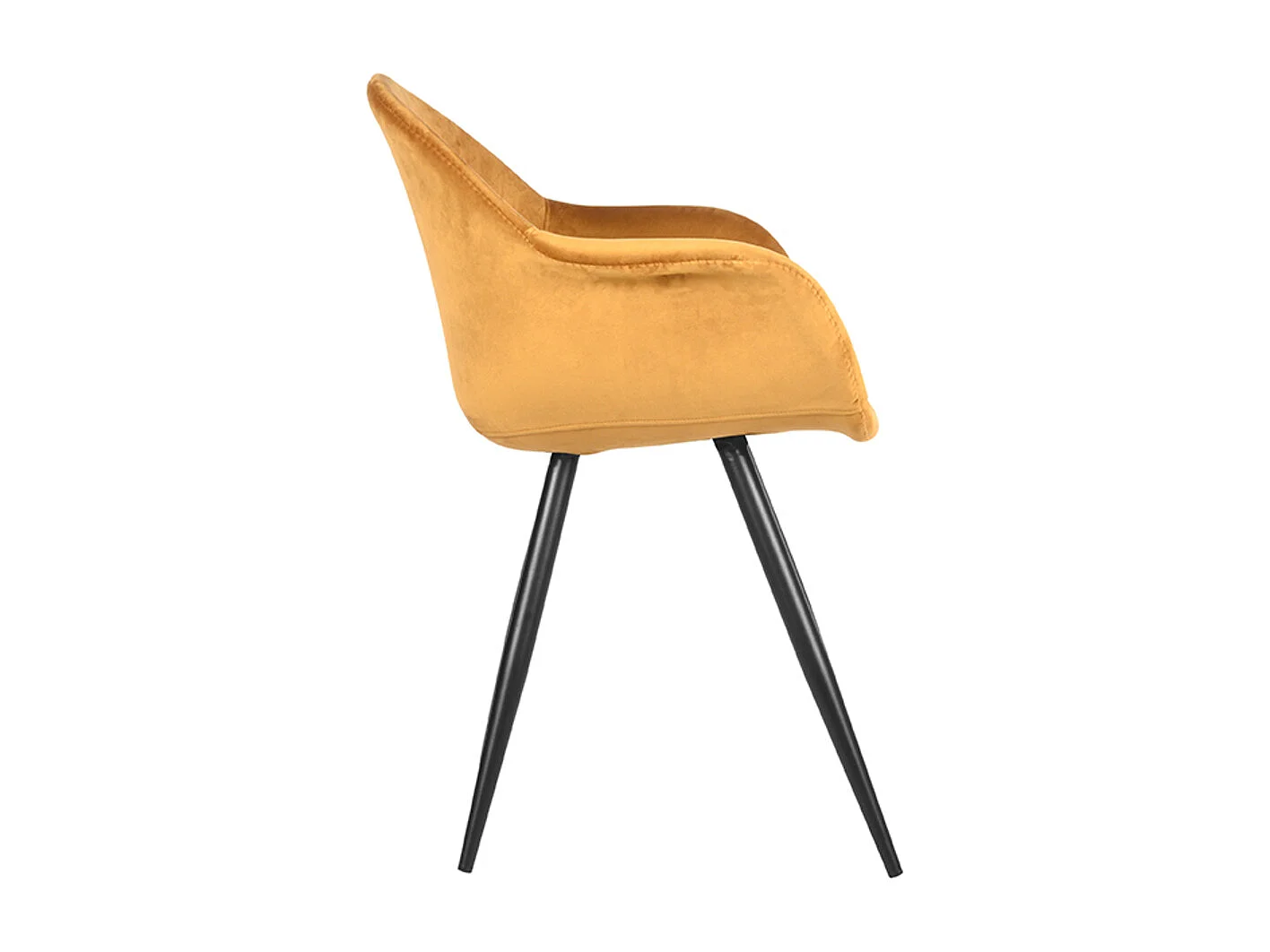 Chaise de salle à manger Forli - Ocre - Velours - lot de 2