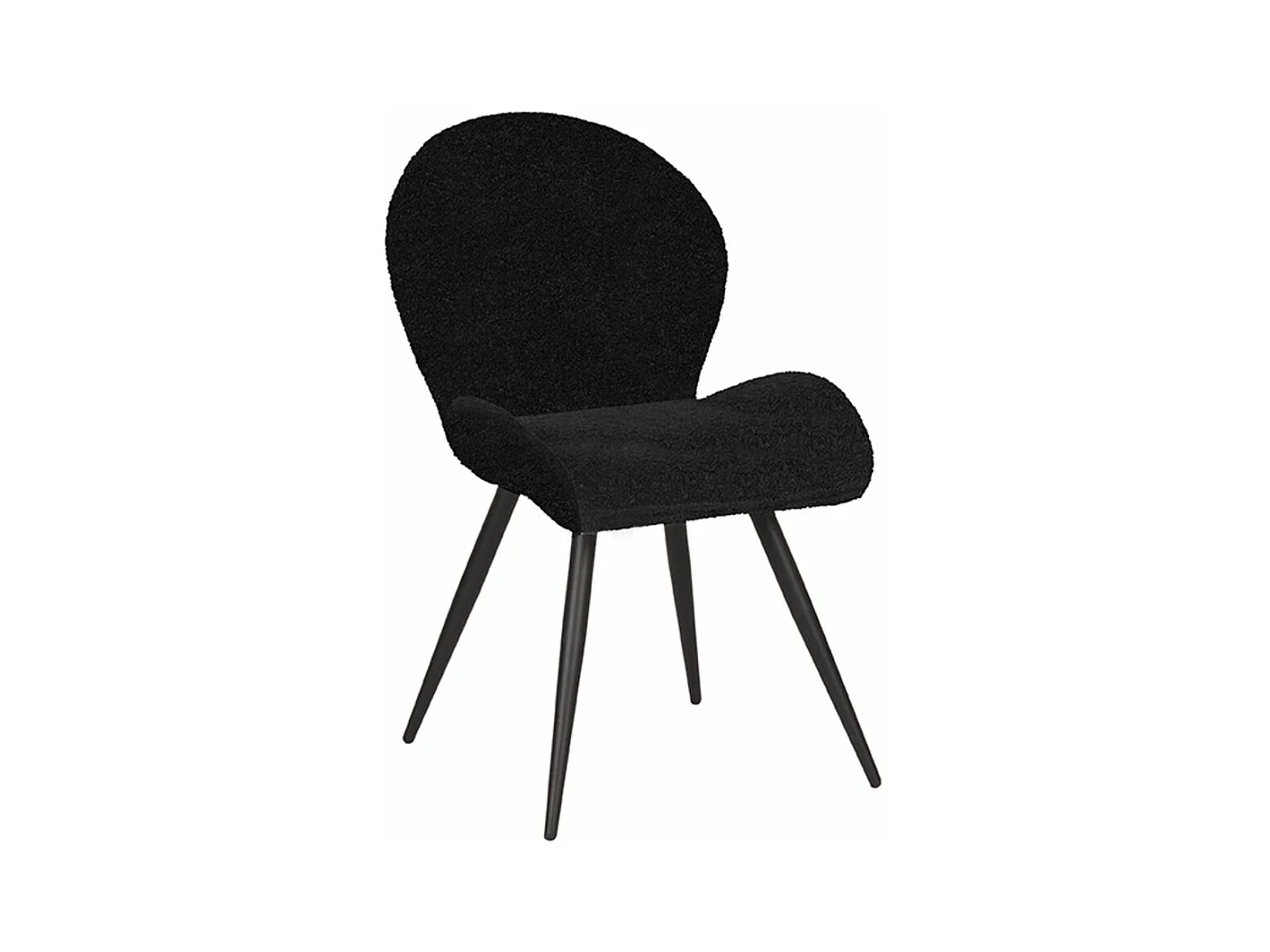 Chaise de salle à manger Sky - 51x64x87cm - Noir - lot de 2