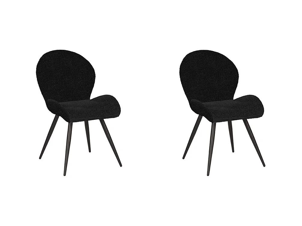 Chaise de salle à manger Sky - 51x64x87cm - Noir - lot de 2