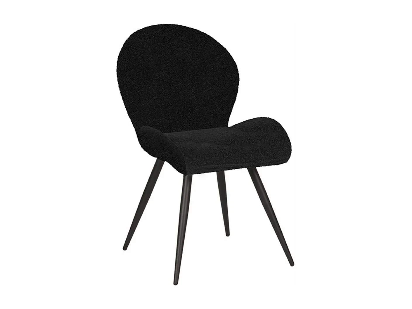 Chaise de salle à manger Sky - 51x64x87cm - Noir - lot de 2