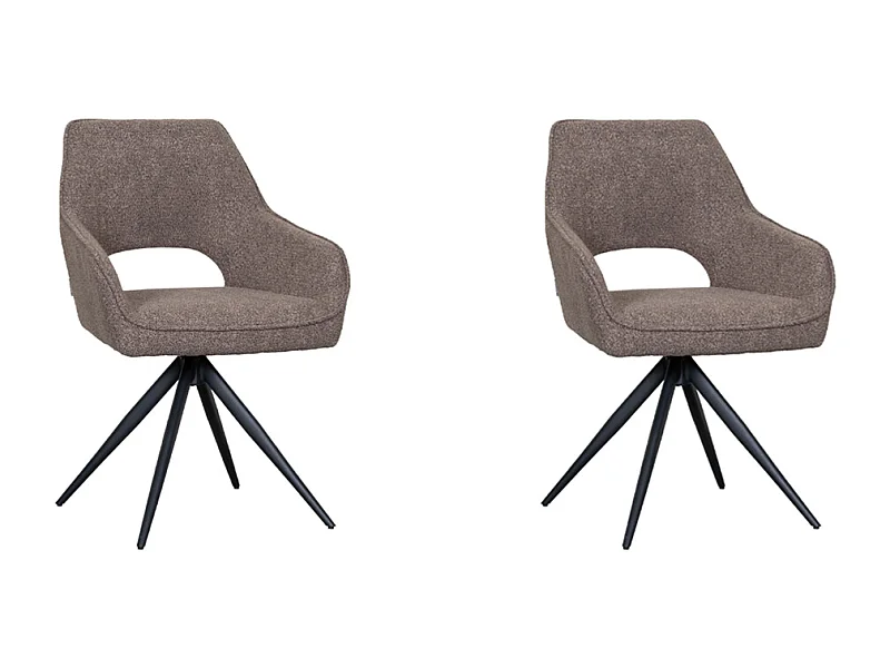 Chaise de salle à manger Finley - Marron - Boucle - lot de 2