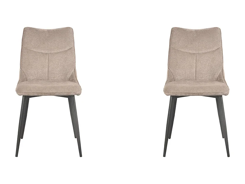 Eetkamerstoel Riv 47x59x88 cm - Naturel - Stof - set van 2