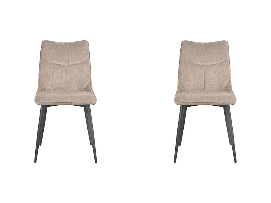 Chaise de salle à manger Riv 47x59x88 cm - Naturel - Tissu - Lot de 2