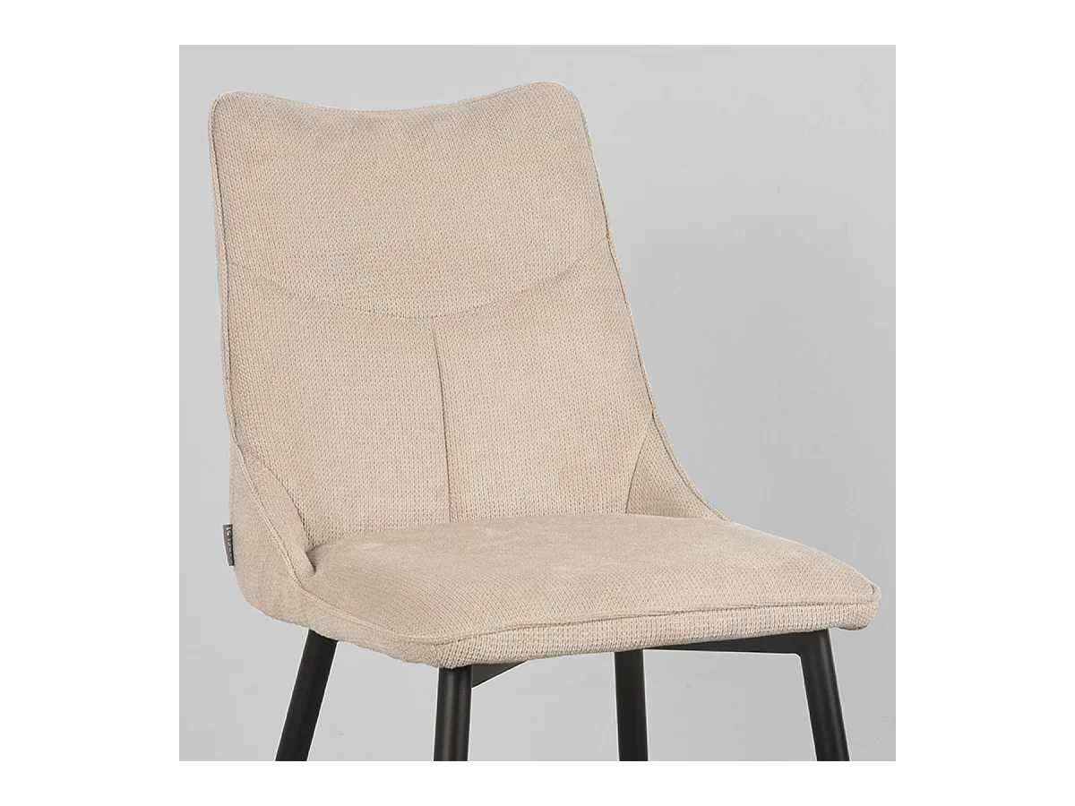 Chaise de salle à manger Riv 47x59x88 cm - Naturel - Tissu - Lot de 2