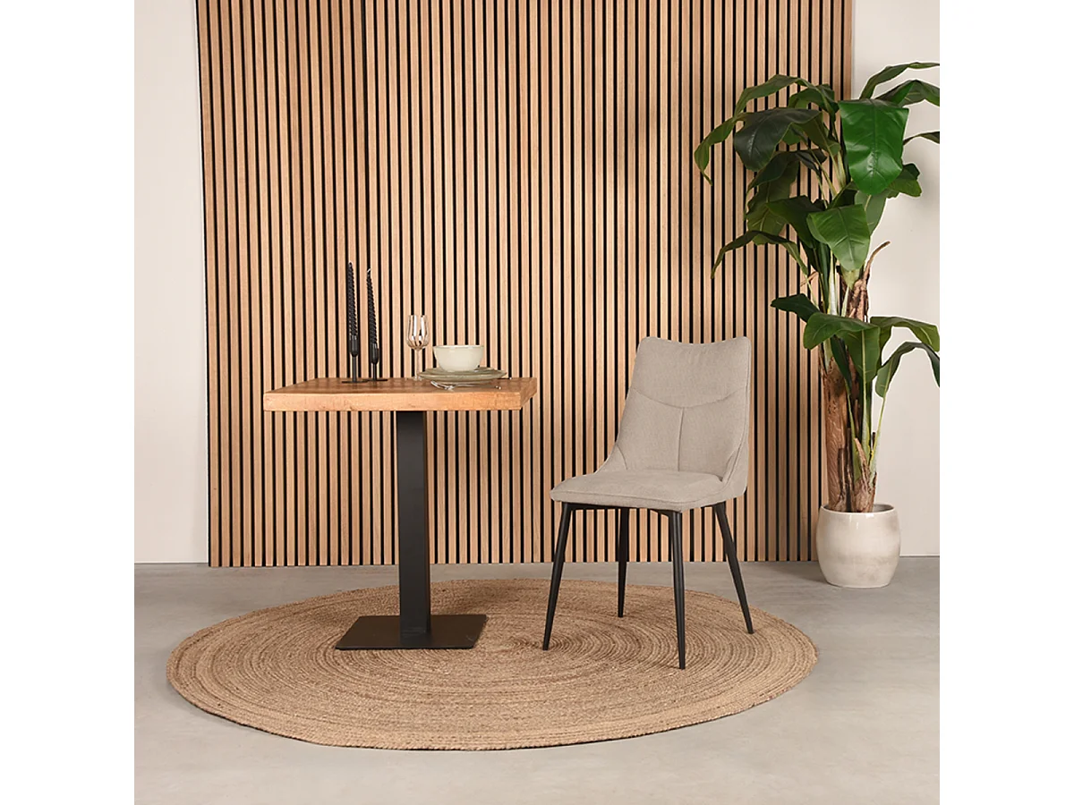 Eetkamerstoel Riv 47x59x88 cm - Naturel - Stof - set van 2