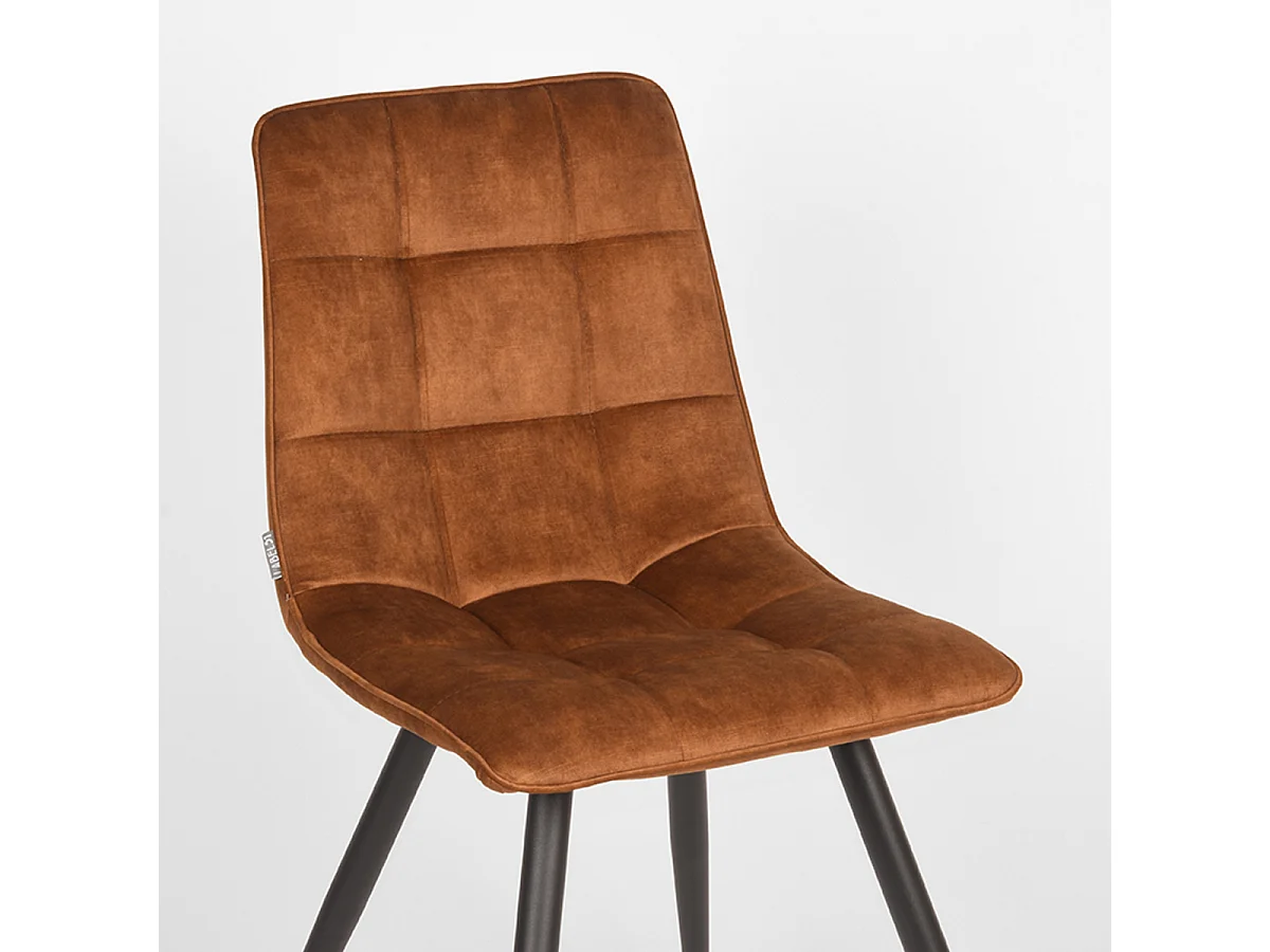 Chaise de salle à manger Jelt - Ocre - Velours - lot de 2