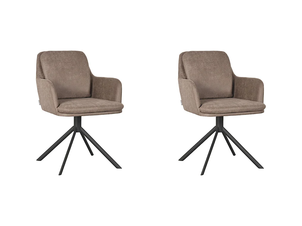 Chaise de salle à manger Joy - Taupe - Micro Suede - lot de 2