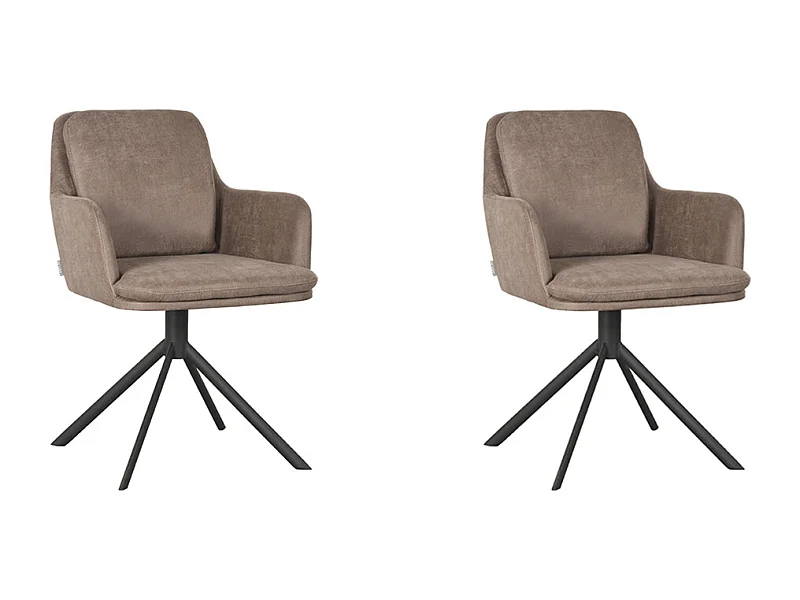 Chaise de salle à manger Joy - Taupe - Micro Suede - lot de 2