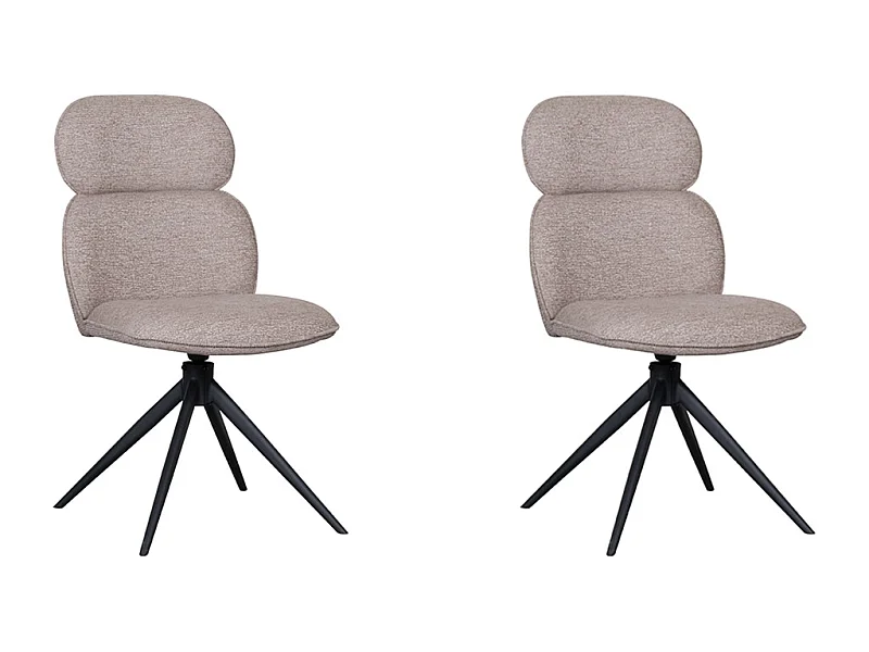 Silla de comedor Finn - Natural - Boucle - juego de 2