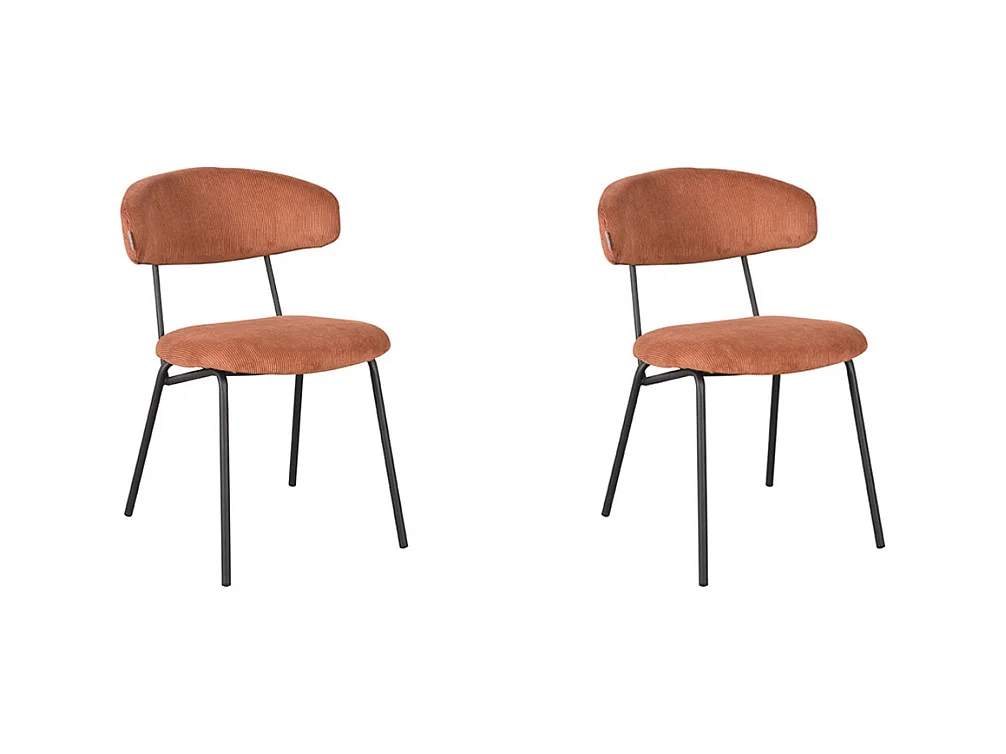 Chaise de salle à manger Zack - Rouille - Ribcord - lot de 2