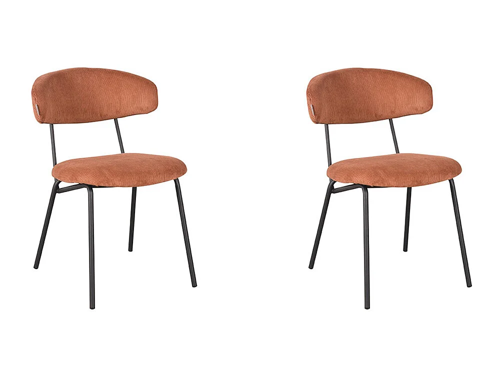 Chaise de salle à manger Zack - Rouille - Ribcord - lot de 2