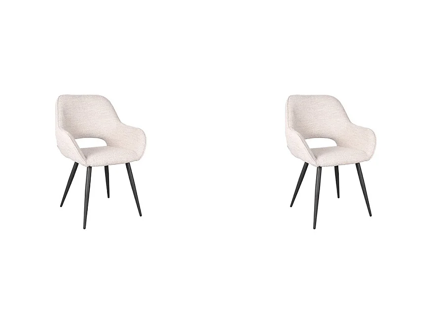 Chaise de salle à manger Fer - Naturel - Boucle - lot de 2