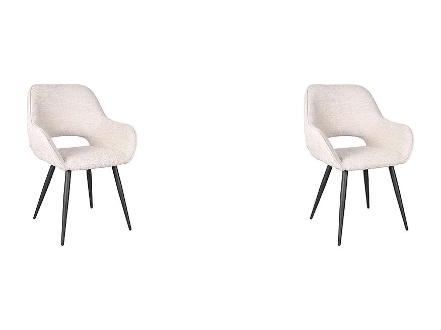 Chaise de salle à manger Fer - Naturel - Boucle - lot de 2