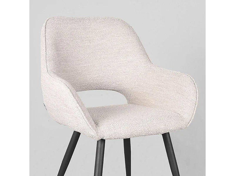 Chaise de salle à manger Fer - Naturel - Boucle - lot de 2