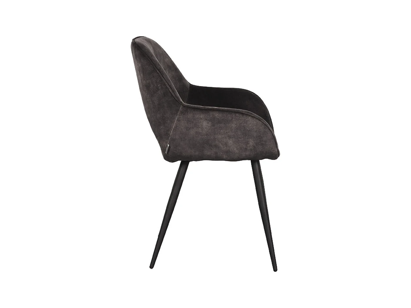 Chaise de salle à manger Fer - Anthracite - Velours - lot de 2