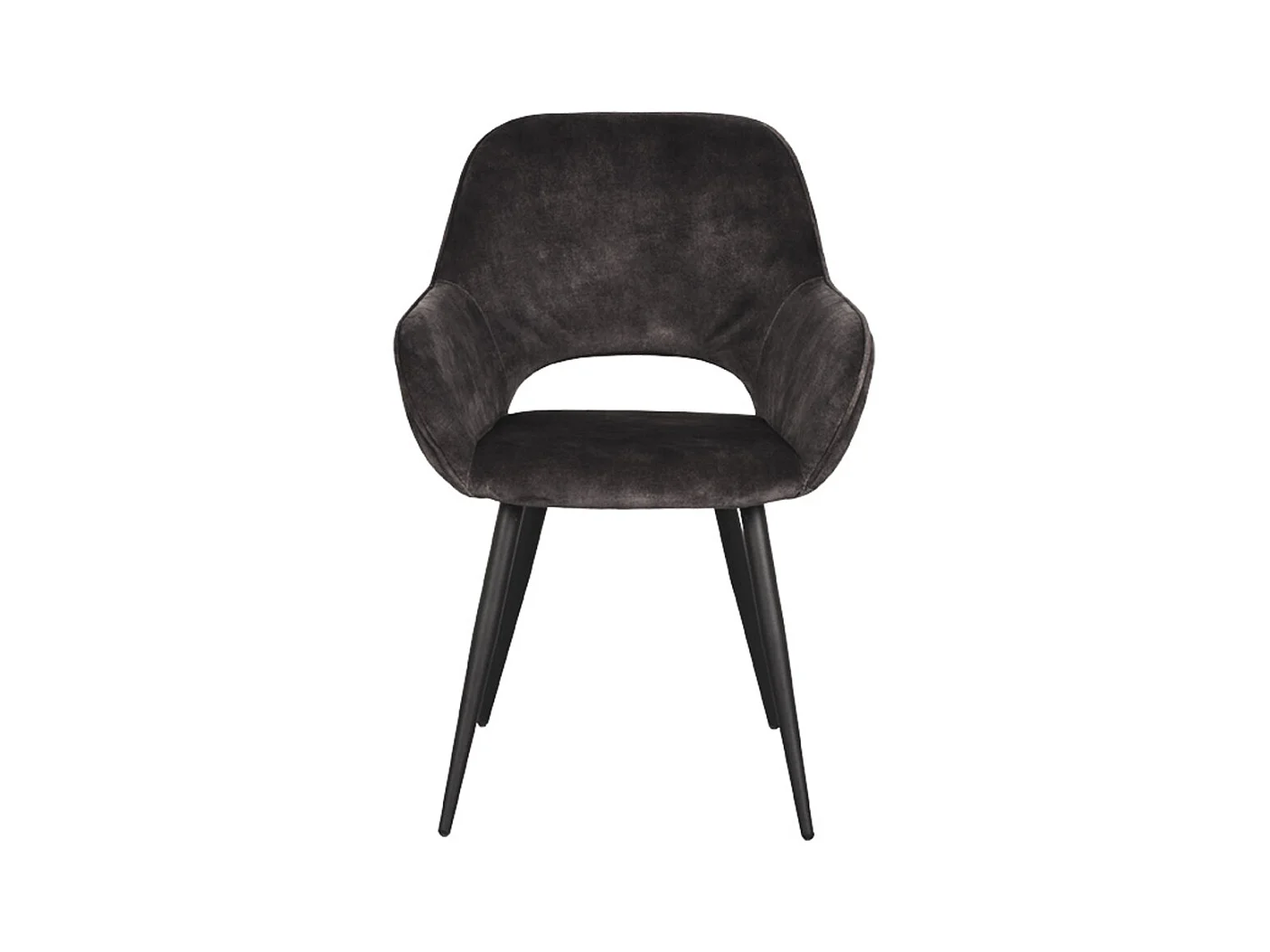 Chaise de salle à manger Fer - Anthracite - Velours - lot de 2