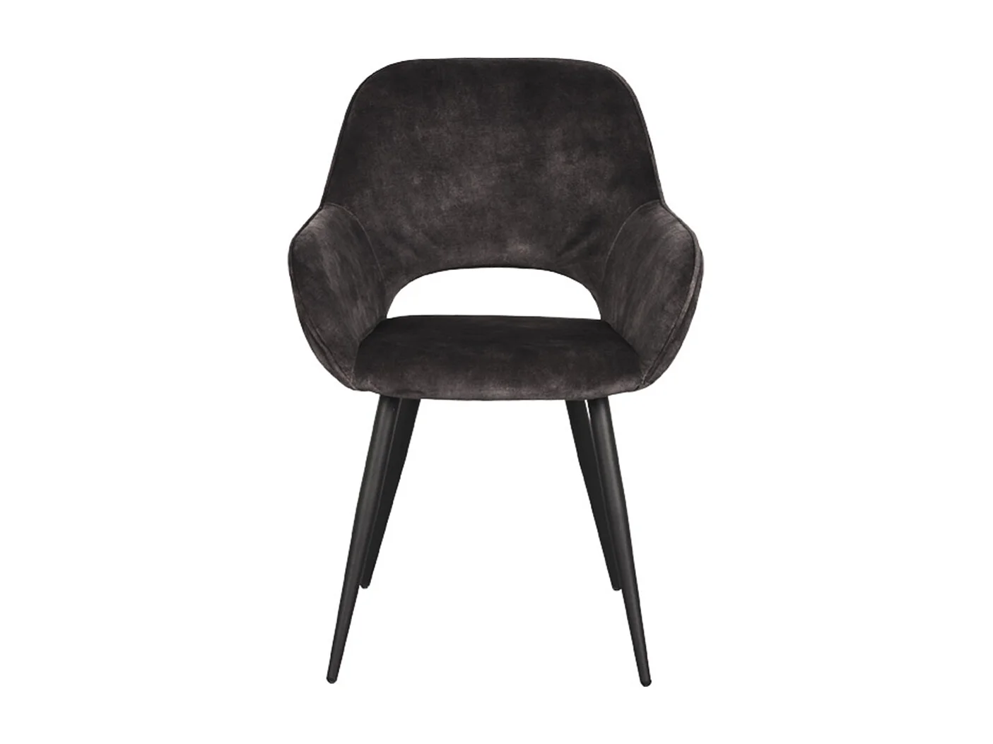 Chaise de salle à manger Fer - Anthracite - Velours - lot de 2