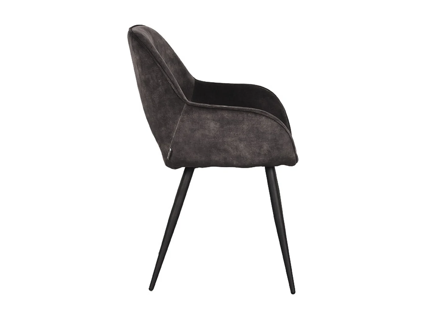Chaise de salle à manger Fer - Anthracite - Velours - lot de 2