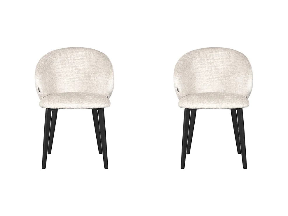 Chaise de salle à manger Logan - Crème - Microsuède - Lot de 2