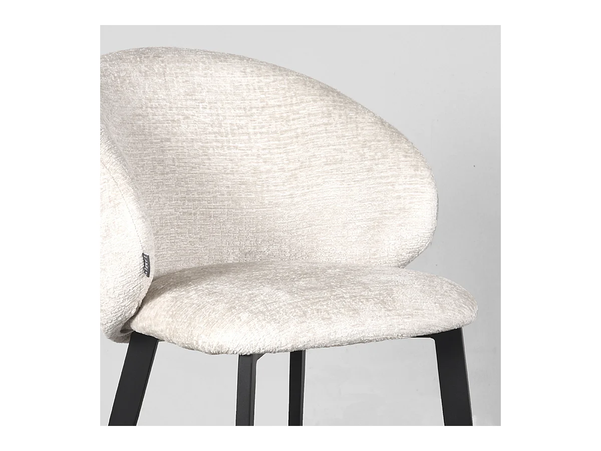 Chaise de salle à manger Logan - Crème - Microsuède - Lot de 2