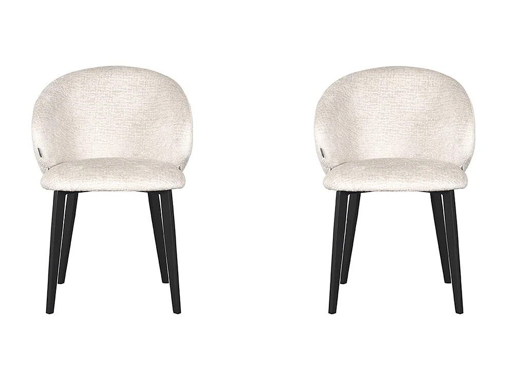 Chaise de salle à manger Logan - Crème - Microsuède - Lot de 2