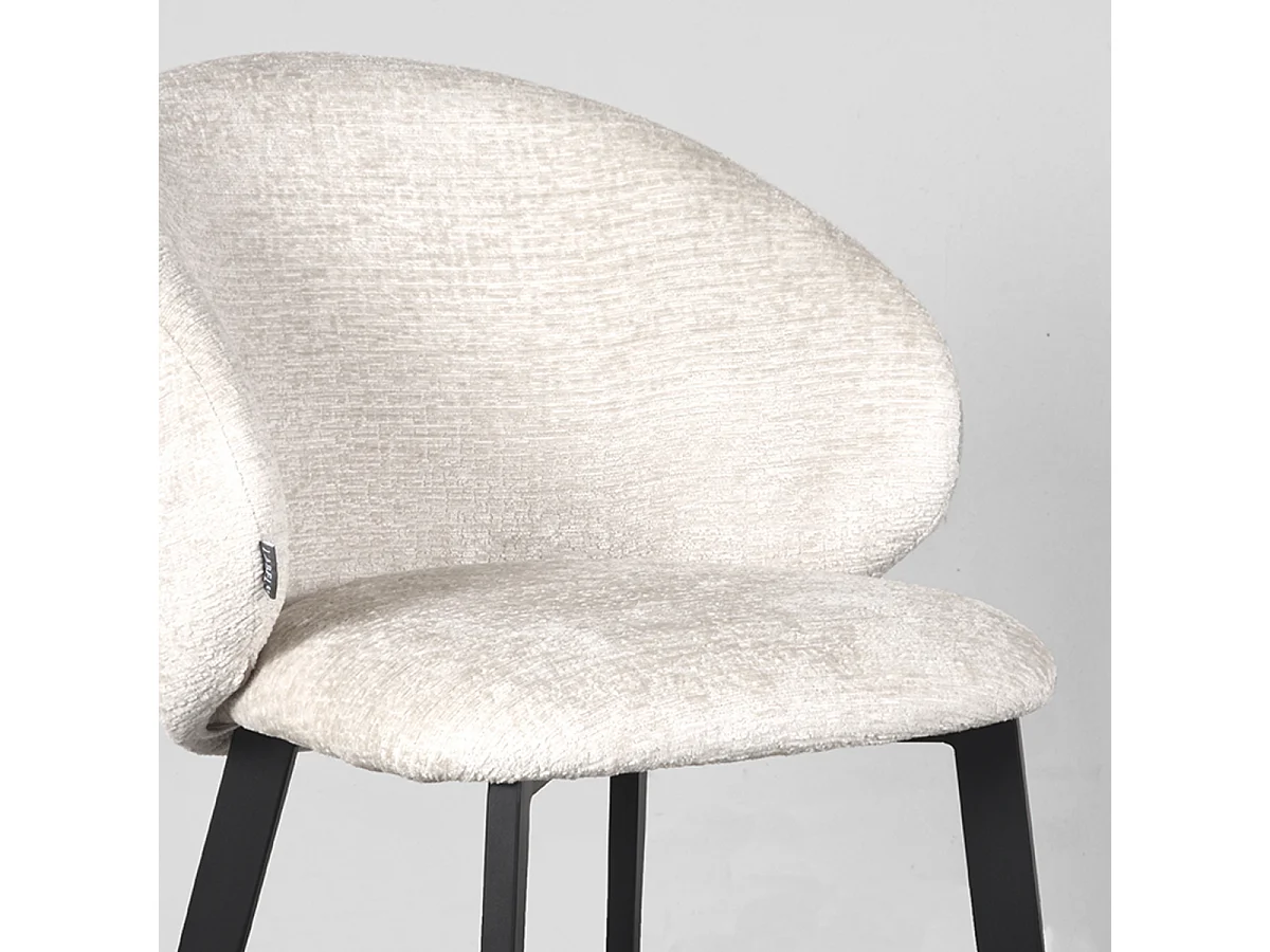 Chaise de salle à manger Logan - Crème - Microsuède - Lot de 2