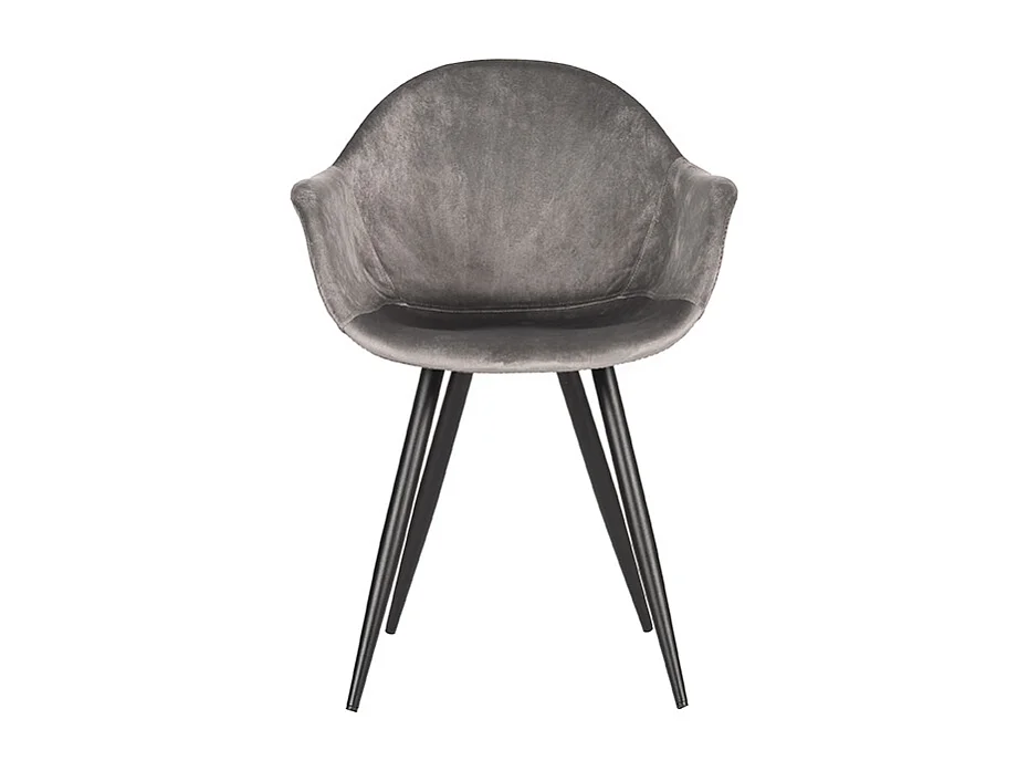 Eetkamerstoel Forli - Grijs - Fluweel - set van 2