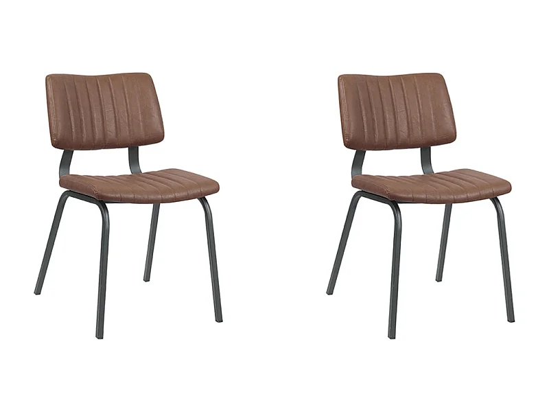 Esszimmerstuhl Gusto - Braun - PU-Leder - 2er-Set