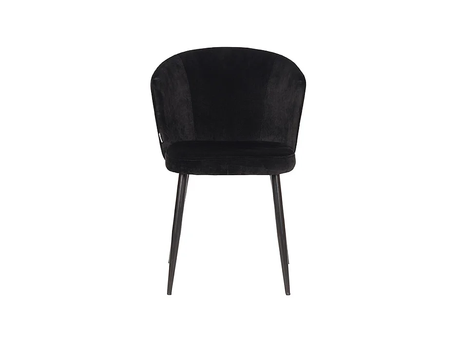 Chaise de salle à manger Wave - Noir - Velours - lot de 2