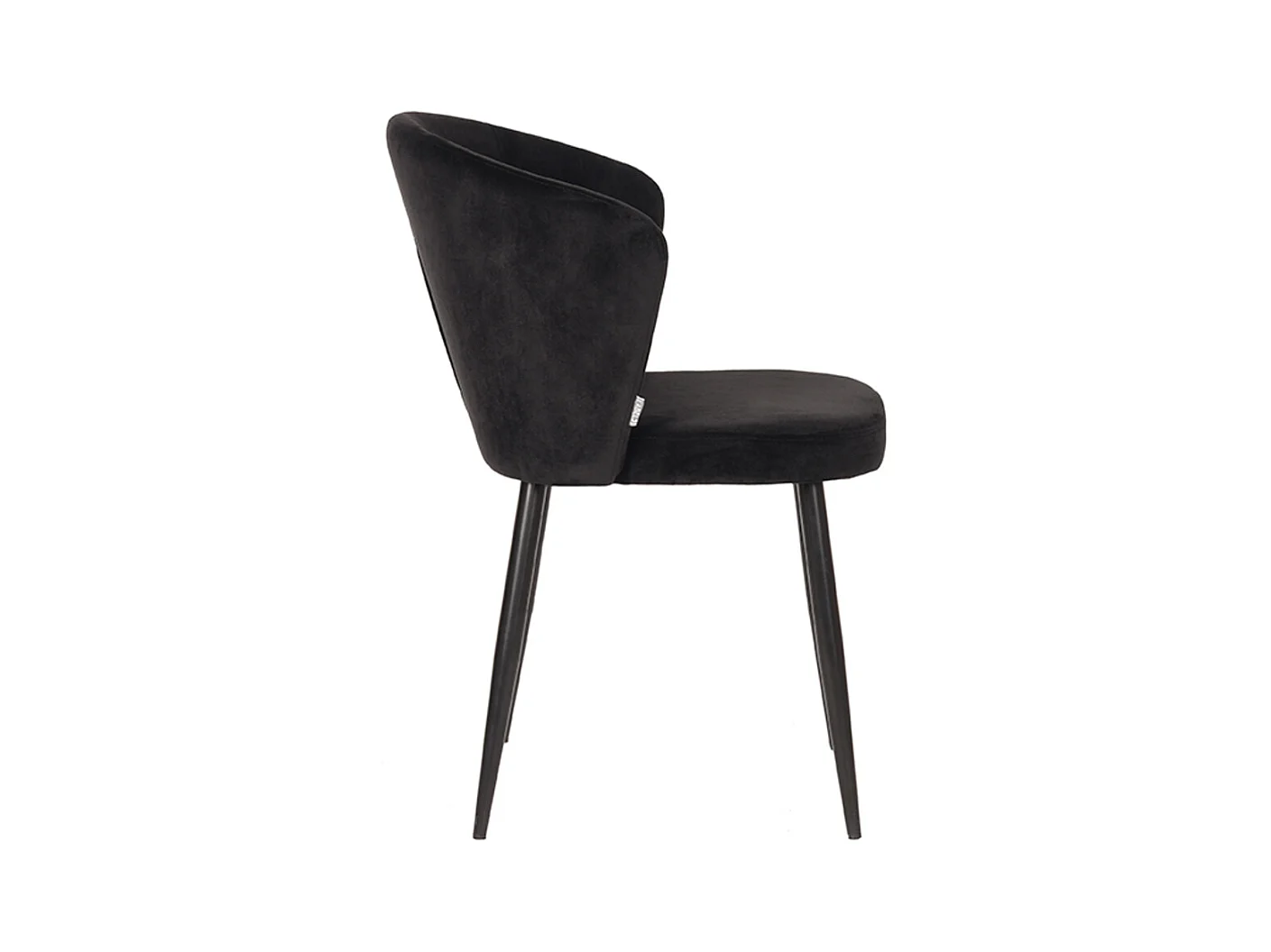 Chaise de salle à manger Wave - Noir - Velours - lot de 2