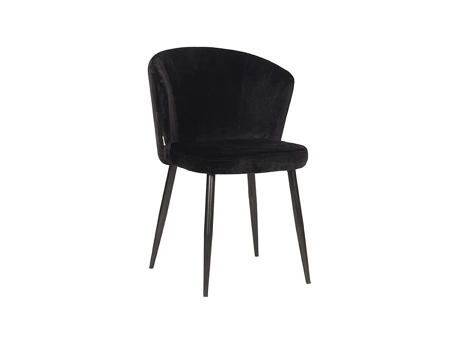 Esszimmerstuhl Wave - Schwarz - Samt - 2er-Set