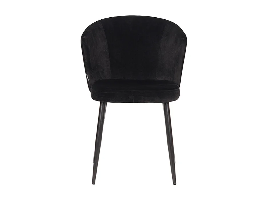 Chaise de salle à manger Wave - Noir - Velours - lot de 2