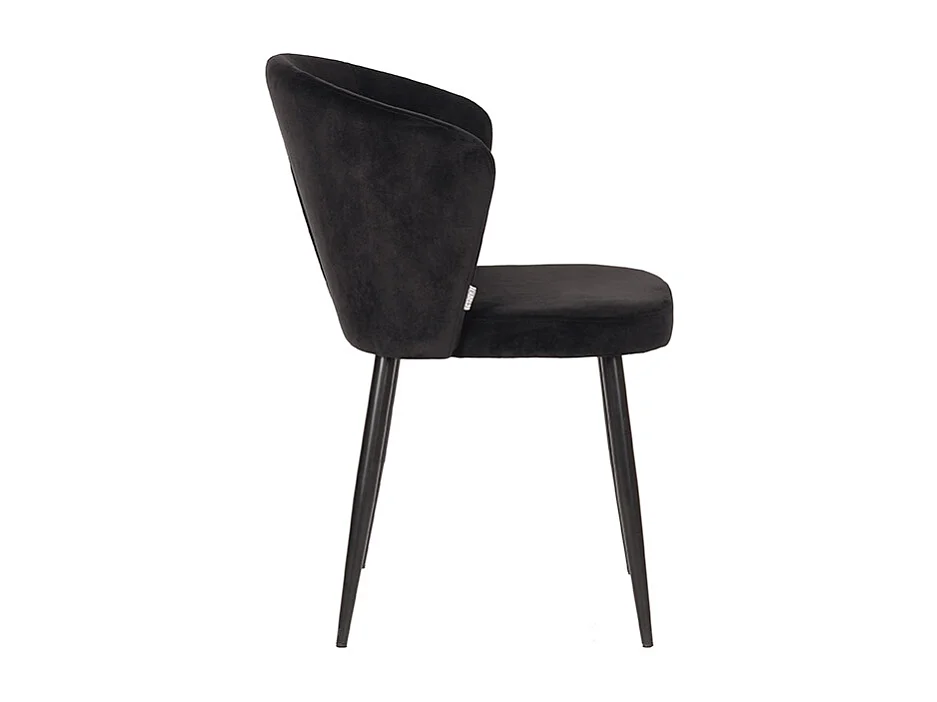 Chaise de salle à manger Wave - Noir - Velours - lot de 2
