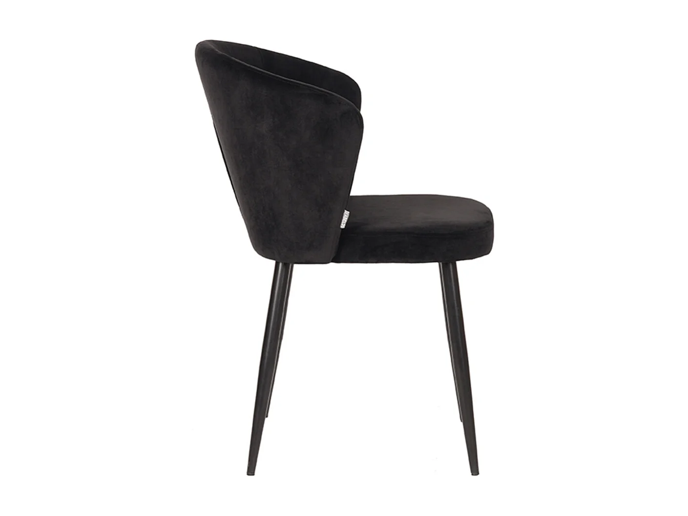 Chaise de salle à manger Wave - Noir - Velours - lot de 2