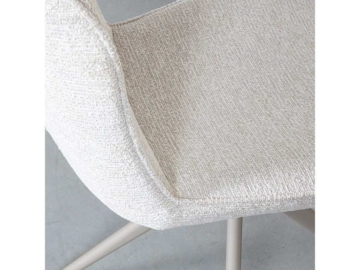 Chaise de salle à manger Thorben - Naturel - Tissu - Lot de 2