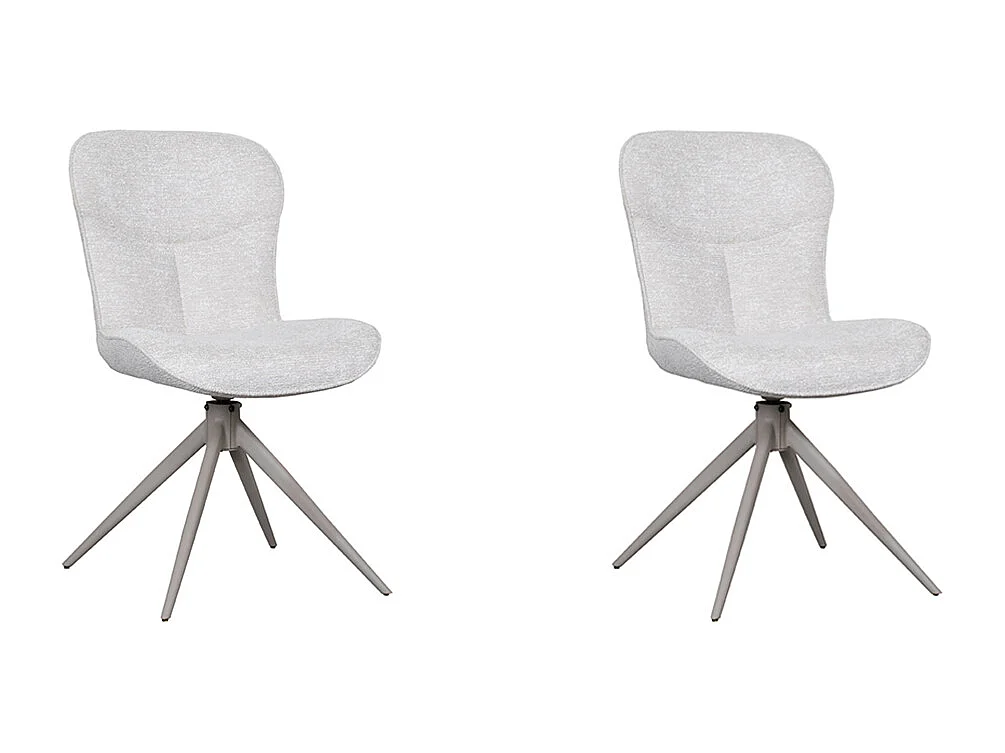 Chaise de salle à manger Thorben - Naturel - Tissu - Lot de 2